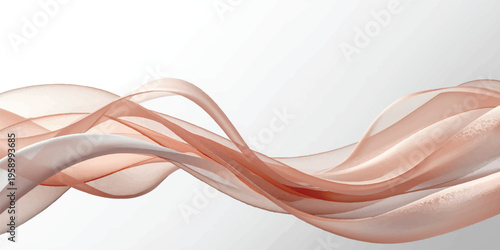 Abstract red and pink smoke waves create a smooth fractal flow with curved lines and futuristic motion in this artistic vector illustration on a white backdrop