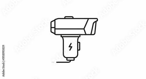 Heat Gun Icon, Hot Air Blower Tool, Industrial Equipment Vector Illustration
