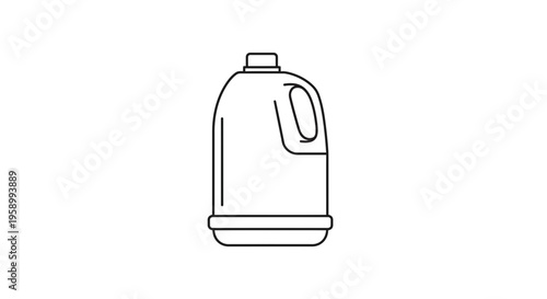 Household cleaning liquid bottle outline icon vector illustration