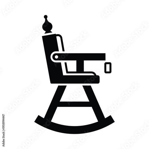 Rocking chair with backrest and armrest  simple design icon
