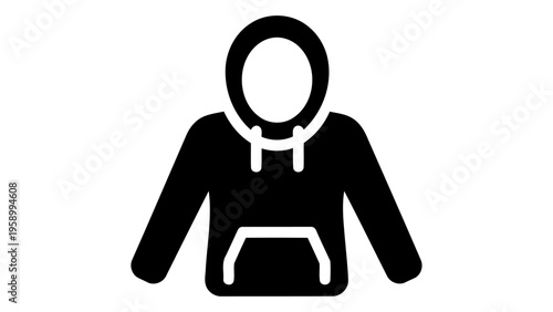 Black training hoodie icon for athletic wear, exercise, and active lifestyle