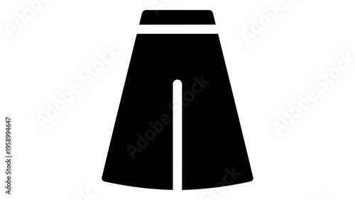 Fotografía Palazzo Pants Icon Black Silhouette of Wide Leg Trousers on White Background