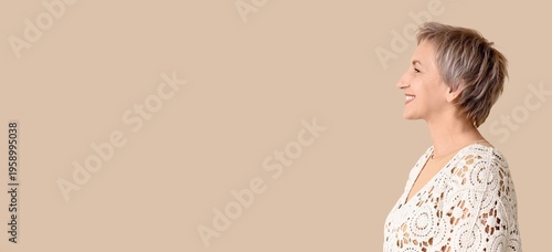 Beautiful mature woman with...