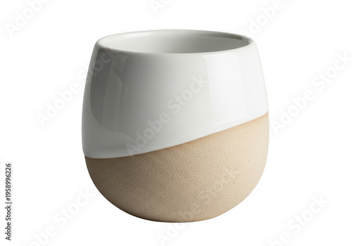 Two-toned ceramic mug cup isolated on transparent background