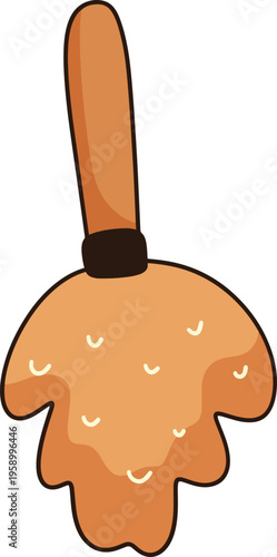 Cleanical Cute Feather Duster Hand Drawn Minimalist Cartoon for Dusting and Home Cleaning Design