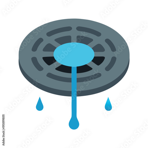 Sewer leak icon  a manhole cover  