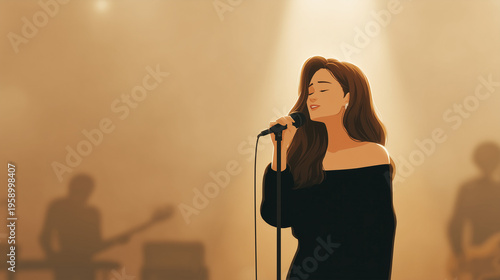 Singer on Stage: A female s...