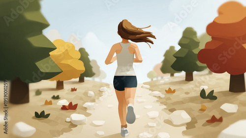 Autumn Trail Runner: A woma...