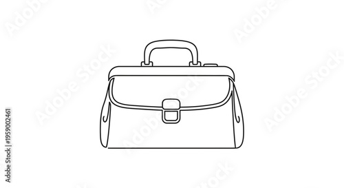 Doctor's Bag, Medical Bag, Vintage Briefcase, Classic Doctor Bag, Medical Equipment Icon