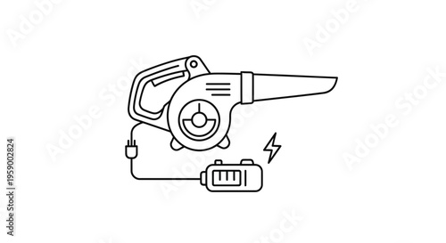 Electric Leaf Blower Charging Icon Vector Illustration