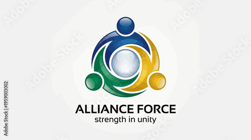 A beautifully designed logo featuring three stylized figures holding hands, symbolizing unity, strength, and collaboration in various communities or organizations.