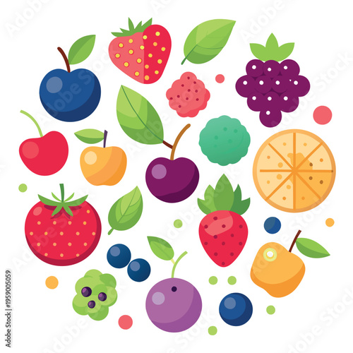Seamless pattern with fruits