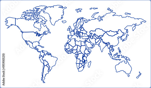 World Map with Time Zones Detailed Layout.