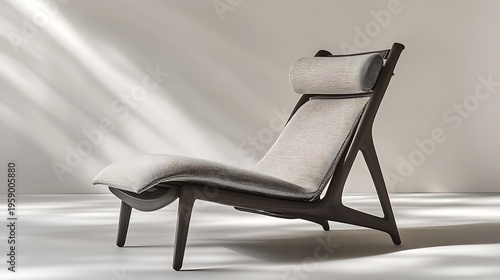 A chair with a reclining backrest and lightweight materials 