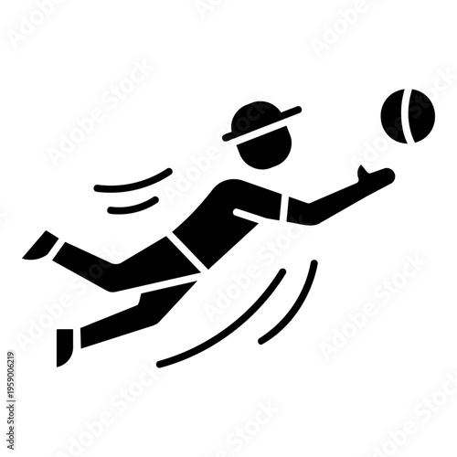 Player diving catch