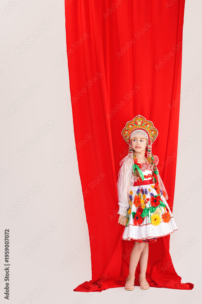 Fototapeta premium Folk Girl Red