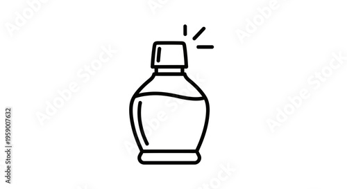 Clean Glass Bottle with Liquid and Sparkle Icon