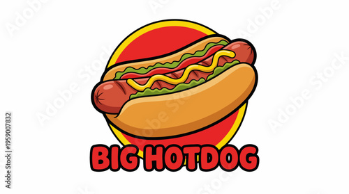 A delicious design of a hot dog with vibrant toppings, symbolizing fun and enjoyment. This playful image captures the essence of casual dining and summertime food events.