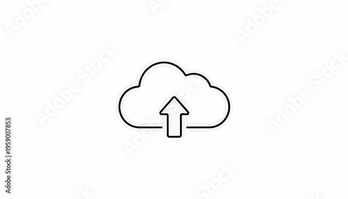 Cloud Upload Icon: Digital Data Transfer and Cloud Computing Concept