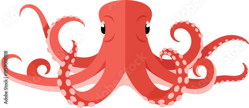 A colorful illustration of an octopus creature in water habitat