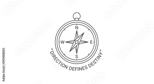 Compass with quote "Direction Defines Destiny" - Symbol of guidance, choice, and future path