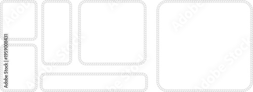 Set of rope frames of different sizes