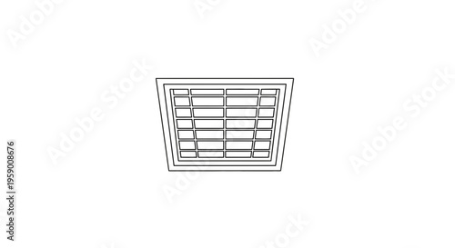 Ceiling light fixture, recessed square panel, modern office lighting, clean design