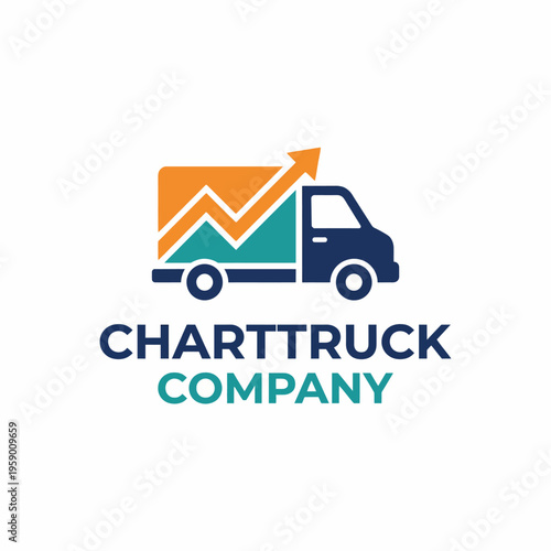 A modern representation of a truck with a growing graph, creatively visualizing the logistics industry, signifying progress, innovation, and reliability for a transportation company.