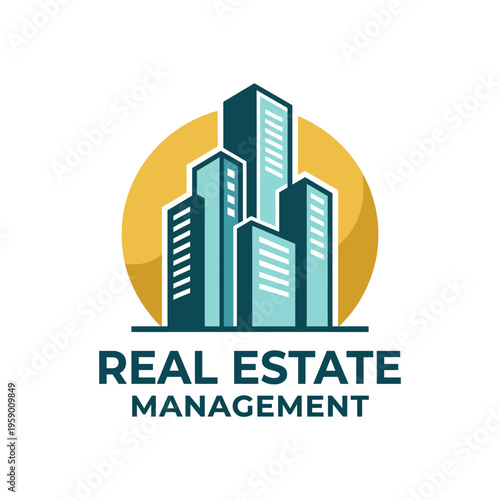 The logo showcases modern buildings with a distinct design, symbolizing trust and professionalism in the real estate management industry.
