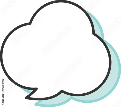 吹き出し白地ポップ_雲1