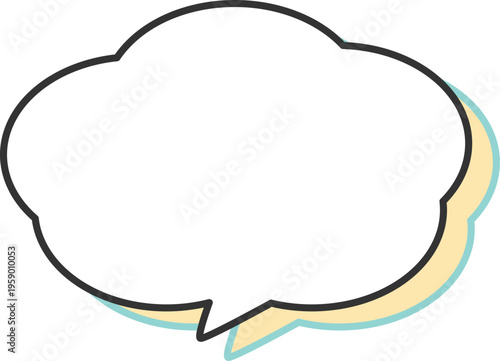 吹き出し白地ポップ_雲4