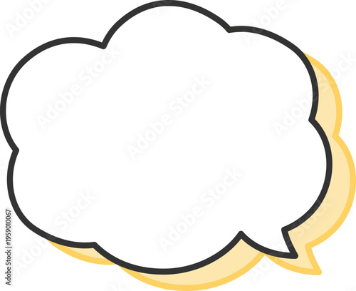 吹き出し白地ポップ_雲5