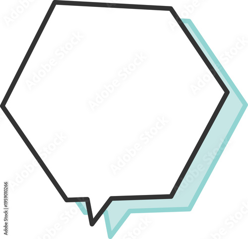 吹き出し白地ポップ_多角形2