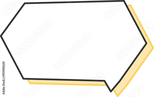 吹き出し白地ポップ_多角形3