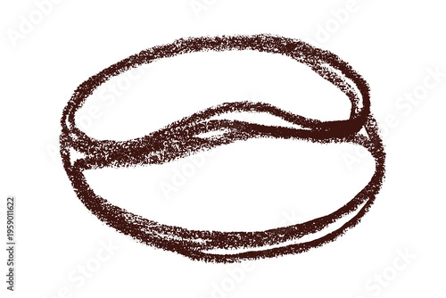 Hand drawn fresh roasted coffee bean Arabica robusta seed doodle Single element for print, web, design, decor