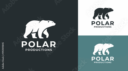 This logo symbolizes strength and resilience with a polar bear silhouette, making it perfect for a production company aiming to inspire creativity and determination.