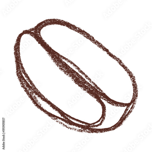 Hand drawn fresh roasted coffee bean Arabica robusta seed doodle Single element for print, web, design, decor