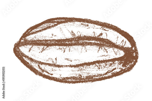 Hand drawn fresh roasted coffee bean Arabica robusta seed doodle Single element for print, web, design, decor