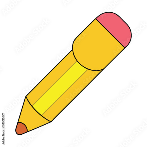 Classic yellow pencil with a smooth wooden body and sharpened graphite tip. Ideal for writing, sketching, and note-taking, featuring a pink eraser for quick corrections.
