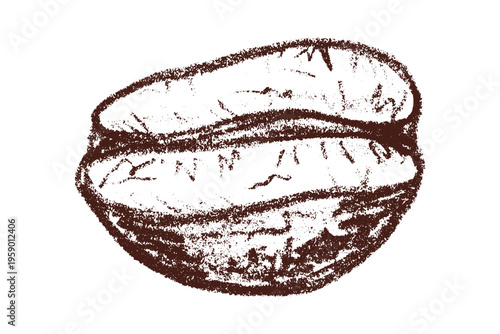 Hand drawn fresh roasted coffee bean Arabica robusta seed doodle Single element for print, web, design, decor