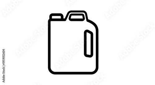 Black and white icon of a jerrycan, a container for liquids