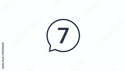Speech bubble icon with number 7 inside, representing communication, messages, or notifications.
