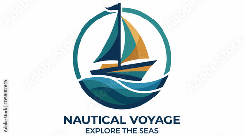 This logo showcases a stylized sailboat on calm waves, encapsulating a sense of adventure and exploration, perfect for maritime businesses or travel services.