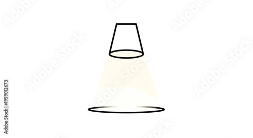 Spotlight Beam Shining Down, Isolated on White Background, Spotlight Effect