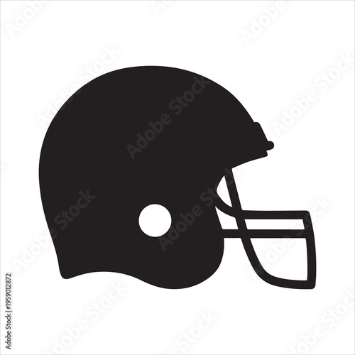 American gridiron football helmet flat icon for apps and sports websites