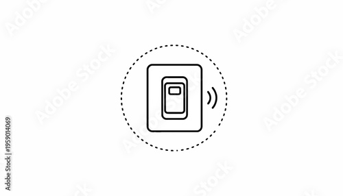 Smart Home Light Switch Icon with Wi-Fi Signal, Connected Technology Concept