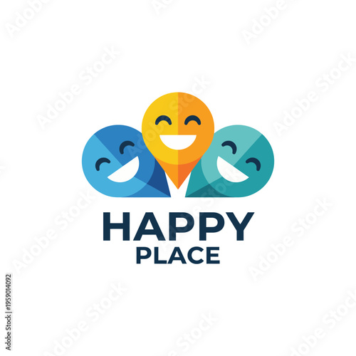 A colorful and spirited logo image with smiling faces, conveying happiness and positivity, ideal for wellness, community, or recreational organizations focused on mental health.