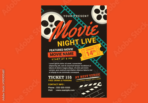Movie Night Movie Time Flyer