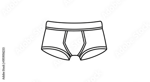 Simple Line Art Icon of Men's Boxer Briefs Underwear