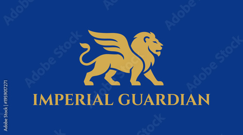 An elegant logo featuring a majestic lion symbolizing strength and protection, ideal for luxury brands or services like security and guardianship.